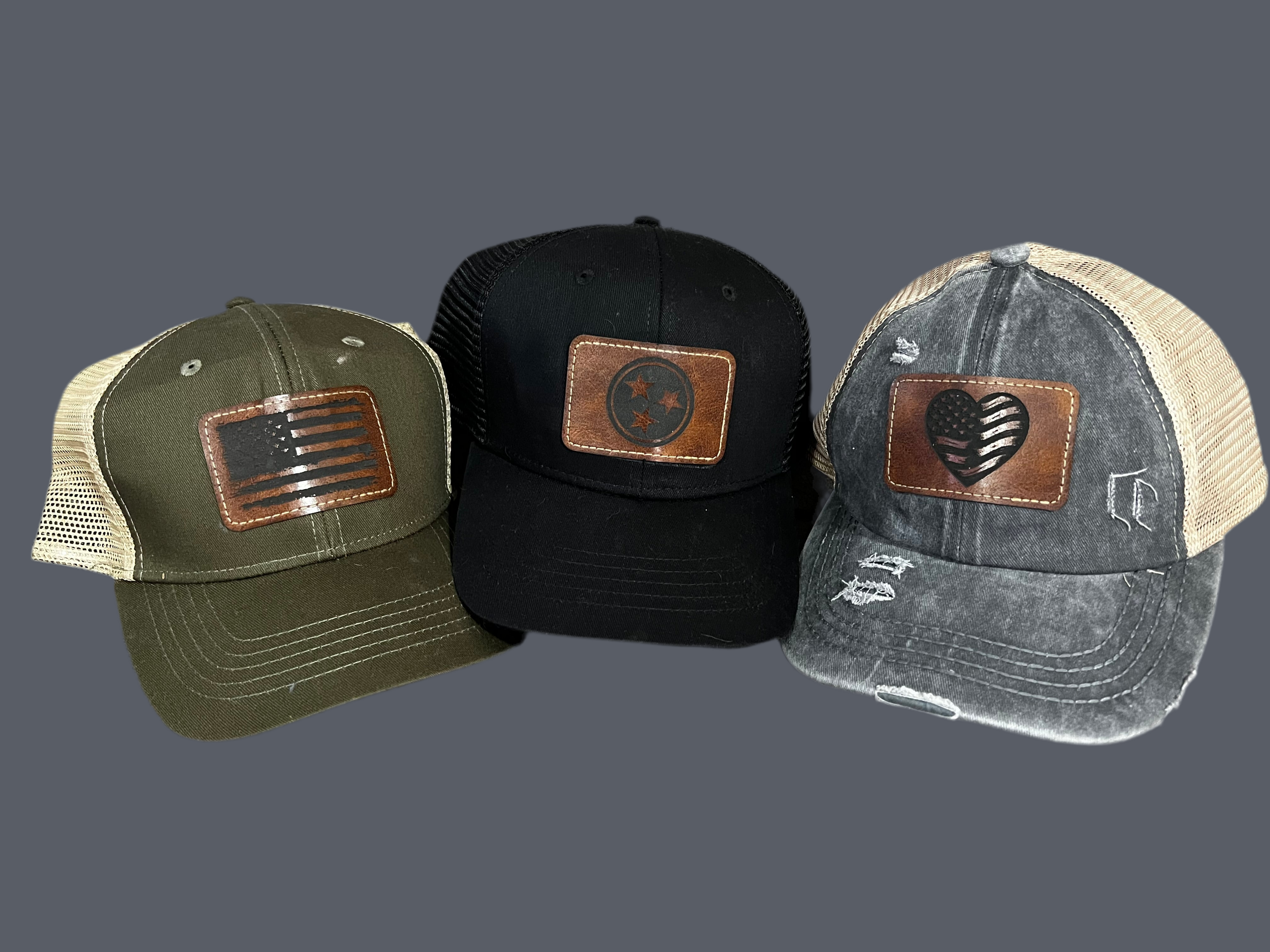 Trucker Snapback Hat w/Leather Patch (Men's)