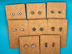 Stud Earrings - Engraved/Cut & Hand Painted