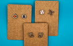 Stud Earrings - Engraved/Cut & Hand Painted