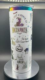 20 oz Skinny “Hocus Pocus” Rainbow Plated Full-wrap Tumbler