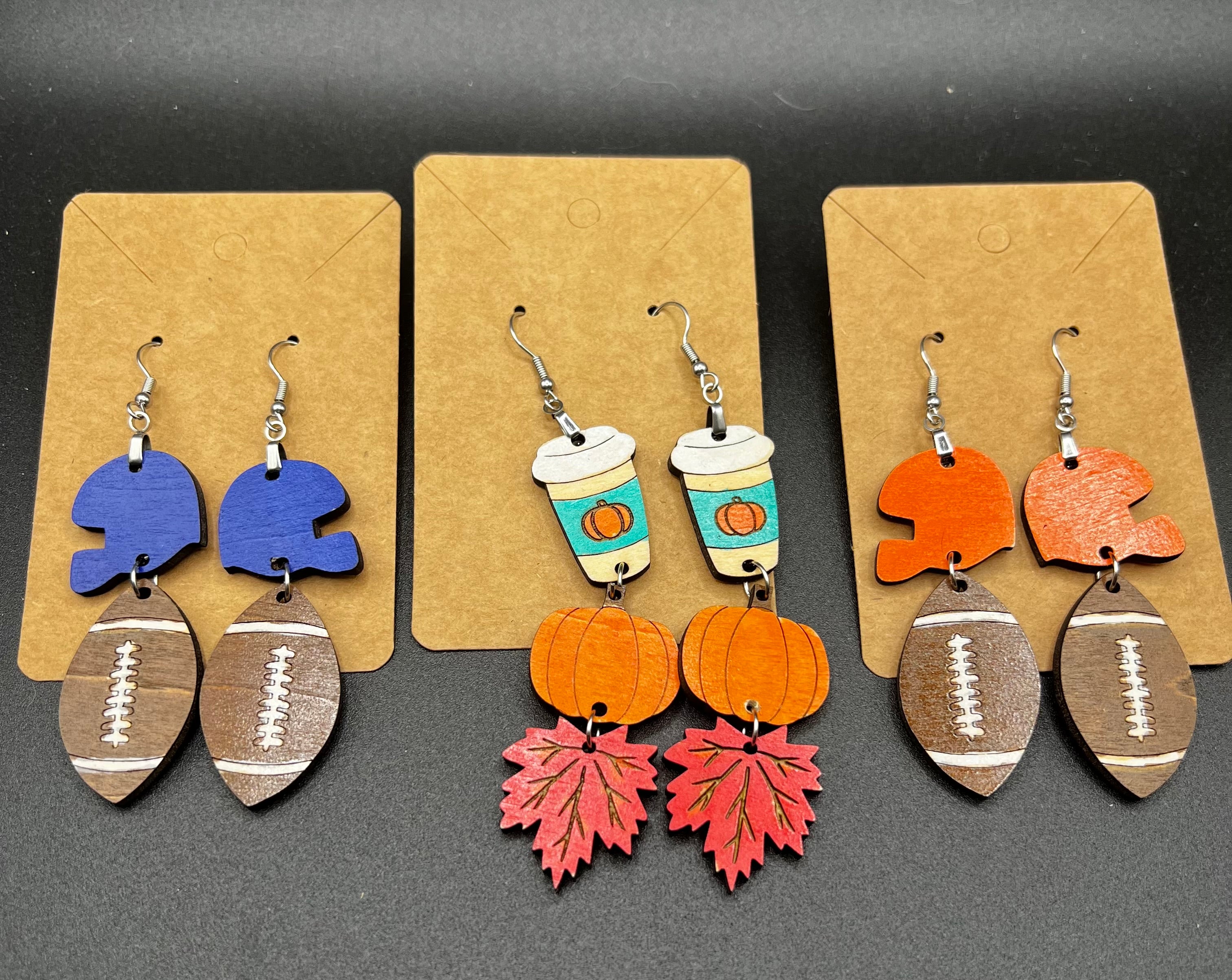 Fall/Football Layered Dangle Earrings