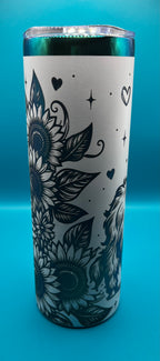 20 oz Skinny “Highland Cow” - Rainbow Plated Full Wrap Tumblers