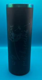 20 oz Skinny - “Just Breathe” - Rainbow Plated Tumbler