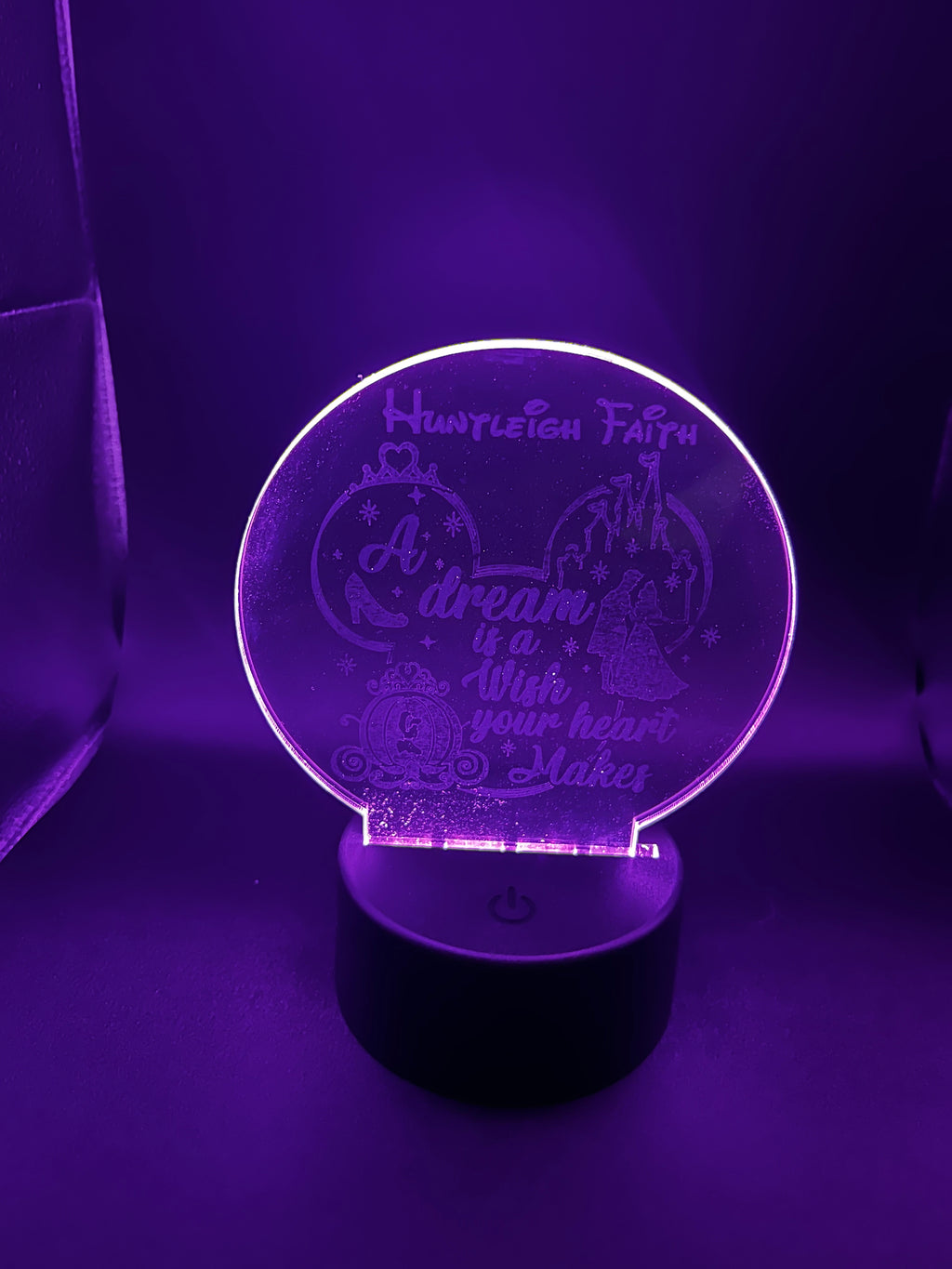 Acrylic 3D LED Night Lights w/Remote (Round)